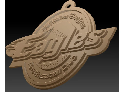 KBO League Hanwha Eagles keychain printable badge 3D Print Model