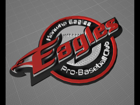KBO League Hanwha Eagles keychain printable badge 3D Print Model