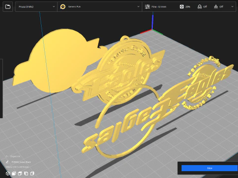 KBO League Hanwha Eagles keychain printable badge 3D Print Model