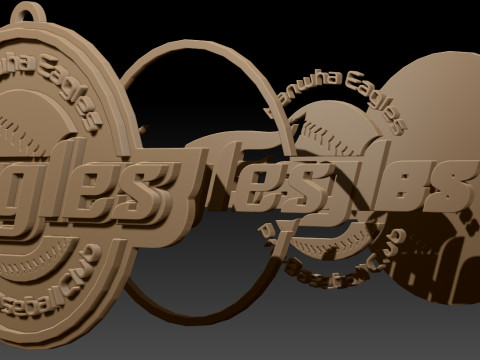 KBO League Hanwha Eagles keychain printable badge 3Dプリントモデル