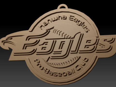 KBO League Hanwha Eagles keychain printable badge 3D Print Model