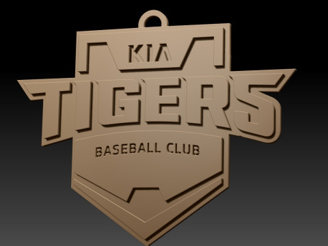 KBO League Kia Tigers keychain printable badge 3Dプリントモデル