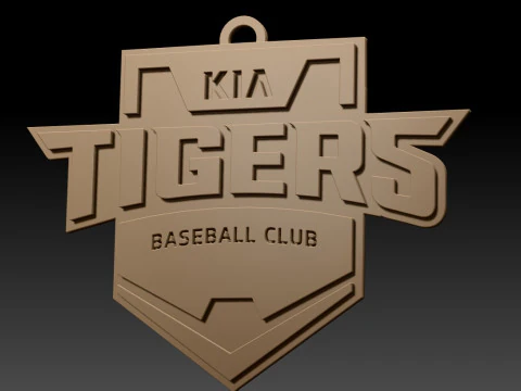 KBOリーグ起亜タイガースキーホルダー印刷可能バッジ 3Dプリントモデル