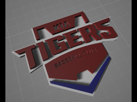 KBO League Kia Tigers keychain printable badge 3D Принт Модель