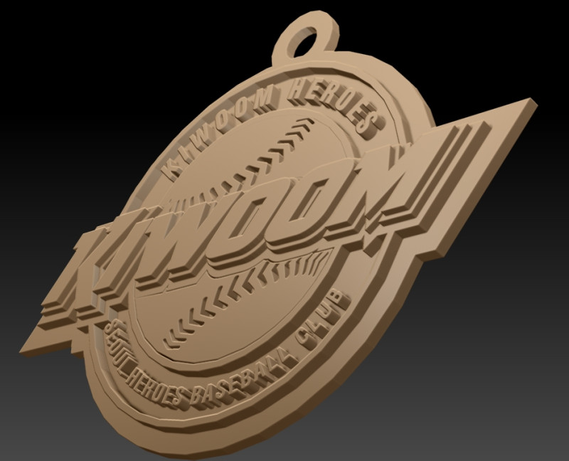 KBO League Kiwoom Heroes keychain printable badge 3D Baskı Modeli .c4d .max .obj .3ds .fbx .stl .blend