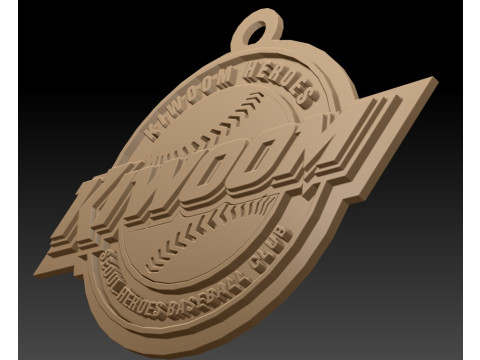 KBO League Kiwoom Heroes keychain printable badge 3D 프린트 모델