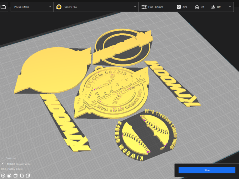 KBO League Kiwoom Heroes keychain printable badge 3D Baskı Modeli