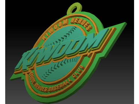 KBO League Kiwoom Heroes keychain printable badge 3D Baskı Modeli