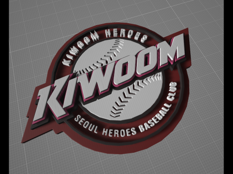 KBO League Kiwoom Heroes keychain printable badge 3D Baskı Modeli