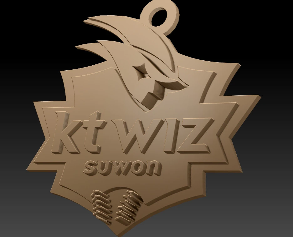 KBO League KT Wiz keychain printable badge 3D Print Model .c4d .max .obj .3ds .fbx .stl .blend 