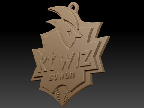 KBO League KT Wiz keychain printable badge Modello di stampa 3D
