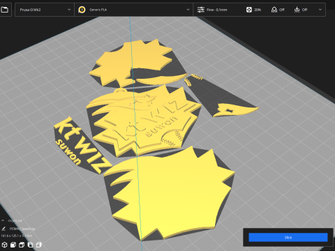 KBO League KT Wiz keychain printable badge Modello di stampa 3D