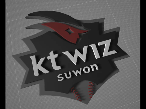 KBO League KT Wiz keychain printable badge 3D Print Model