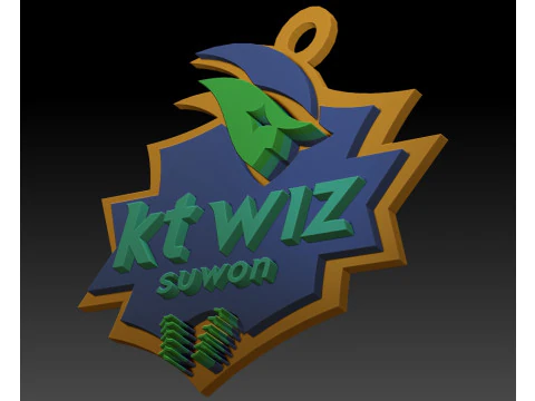 KBO League KT Wiz keychain printable badge 3D Print Model