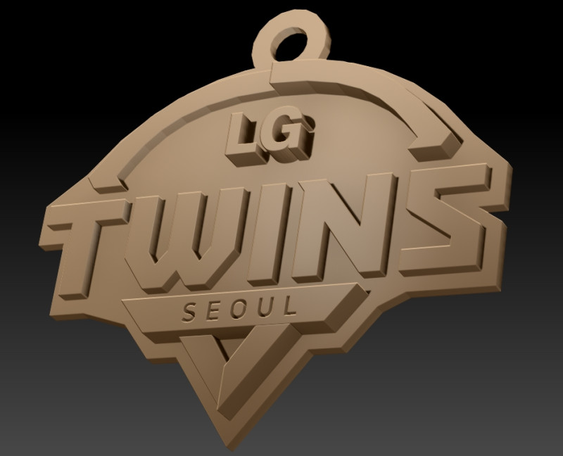 KBO League LG Twins keychain printable badge Modèles 3D en vedette .c4d .max .obj .3ds .fbx .stl .blend