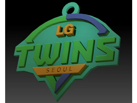 KBO League LG Twins keychain printable badge 3D Print Model