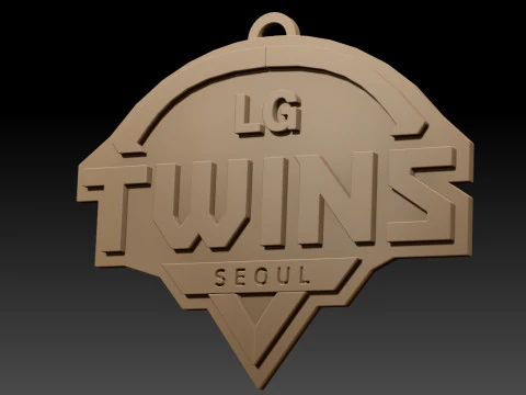 KBO League LG Twins keychain printable badge 3D Print Model