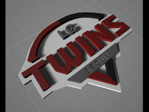 KBO League LG Twins keychain printable badge Modèles 3D en vedette