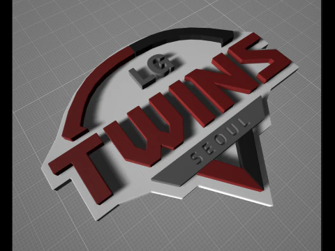 KBO League LG Twins keychain printable badge 3D Print Model