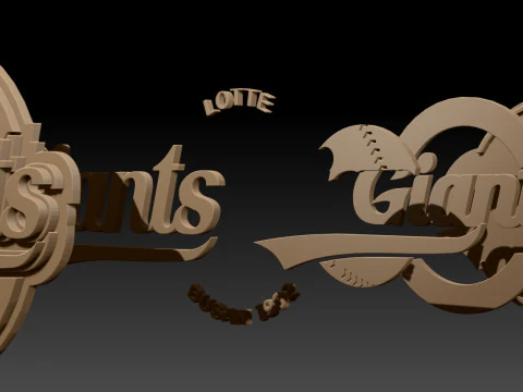 KBO League LG Twins keychain printable badge 3D Print Model