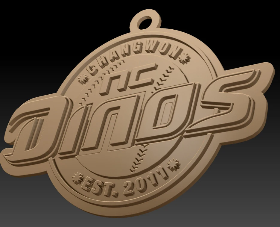 KBO League NC Dinos keychain printable badge 3D Print Model .c4d .max .obj .3ds .fbx .stl .blend 