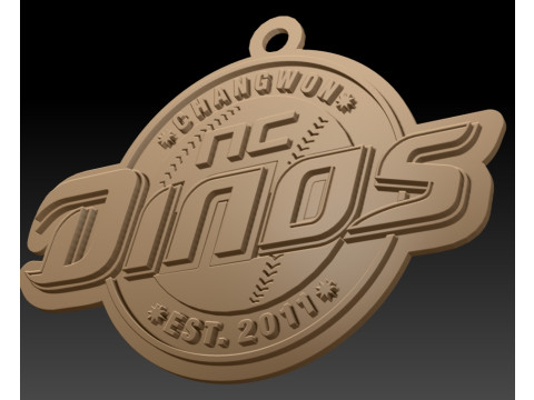 KBO League NC Dinos keychain printable badge 3D 프린트 모델