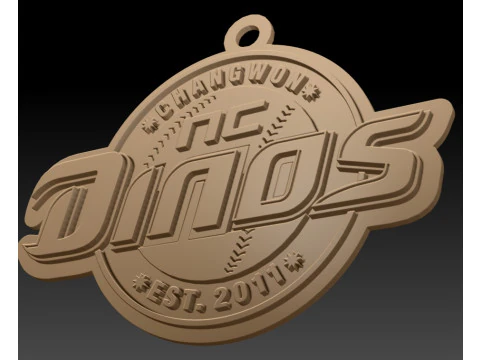 KBO League NC Dinos keychain printable badge 3D Print Model