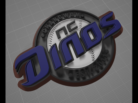 KBO League NC Dinos keychain printable badge 3D प्रिंट मॉडल