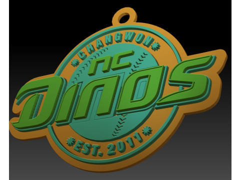 KBO League NC Dinos keychain printable badge 3D प्रिंट मॉडल