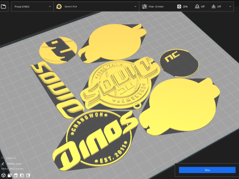 KBO League NC Dinos keychain printable badge 3D प्रिंट मॉडल