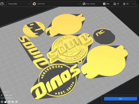 KBO League NC Dinos keychain printable badge 3D Print Model