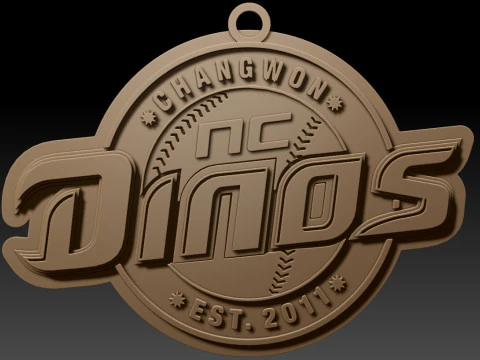 KBO League NC Dinos keychain printable badge 3D Print Model