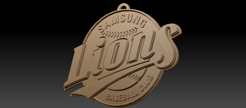 KBO League Samsung Lions keychain printable badge Model Cetak 3D .c4d .max .obj .3ds .fbx .stl .blend