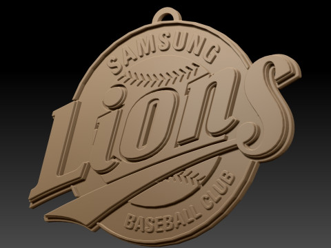 KBO League Samsung Lions keychain printable badge 3D 프린트 모델