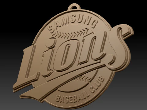 KBO League Samsung Lions keychain printable badge 3D Print Model