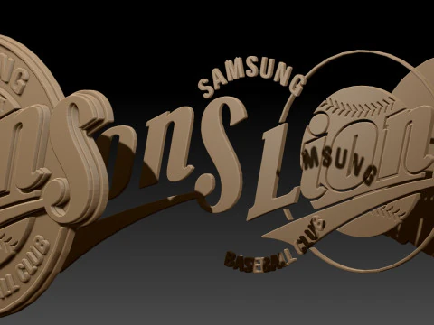 KBO League Samsung Lions keychain printable badge 3D Print Model