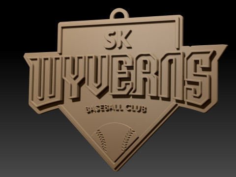 KBO League SK Wyverns keychain printable badge 3D 프린트 모델