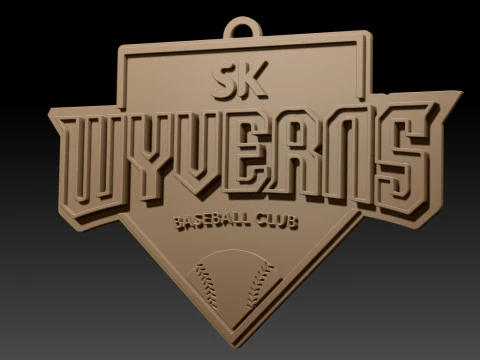 Значок для печати на брелке KBO League SK Wyverns 3D Принт Модель