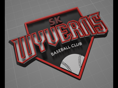 KBO League SK Wyverns keychain printable badge 3D-printmodel