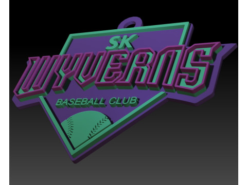 KBO League SK Wyverns keychain printable badge 3D-printmodel