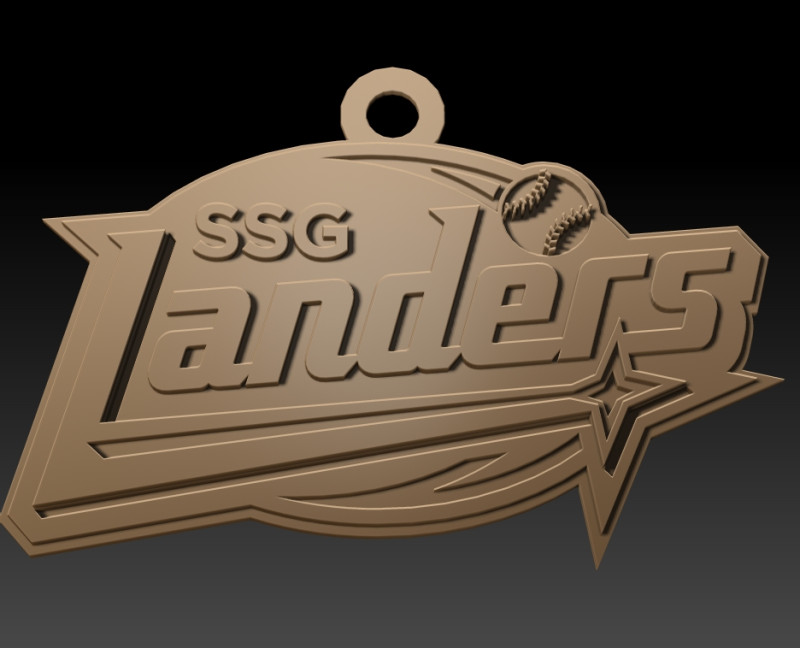 KBO League SSG Landers keychain printable badge 3D Принт Модель .c4d .max .obj .3ds .fbx .stl .blend