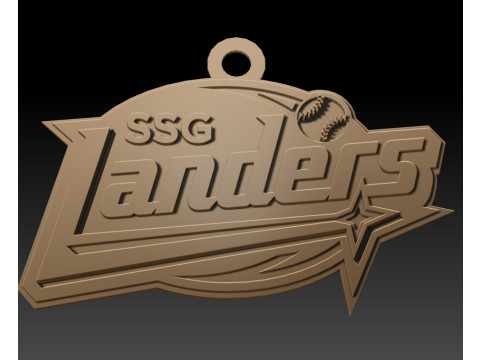 KBO League SSG Landers keychain printable badge 3D Print Model
