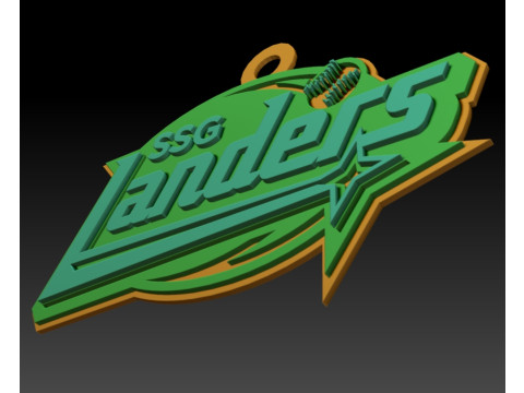 KBO League SSG Landers keychain printable badge 3D Принт Модель