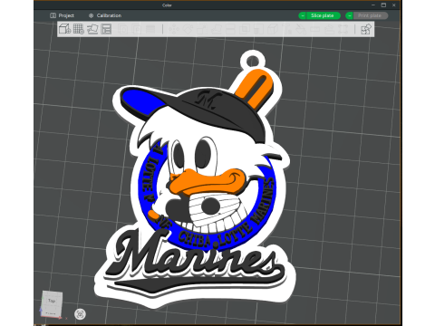 NPB Chiba Lotte Marines keychain badge printable and renderable Modelo de Impressão 3D