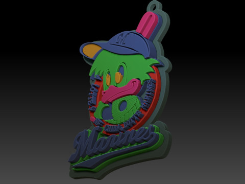 NPB Chiba Lotte Marines keychain badge printable and renderable Modelo de Impressão 3D