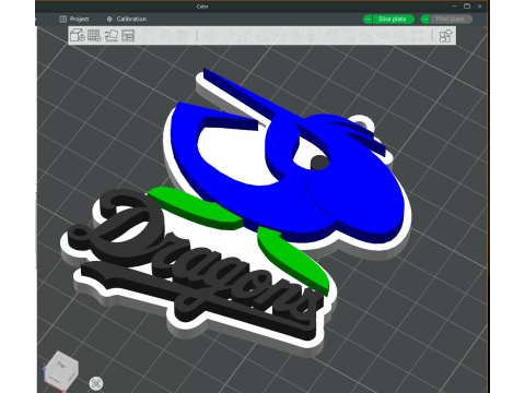 NPB Chunichi Dragons keychain badge printable and renderable Modello di stampa 3D