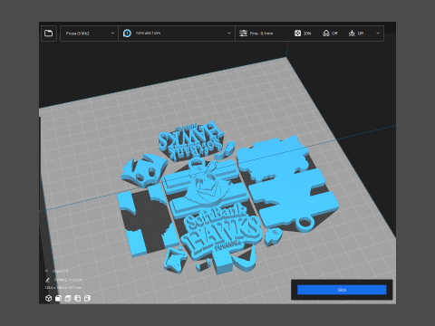 NPB Fukuoka S Hawks keychain badge printable and renderable 3D 打印模型