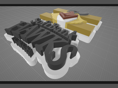NPB Fukuoka S Hawks keychain badge printable and renderable 3D 打印模型