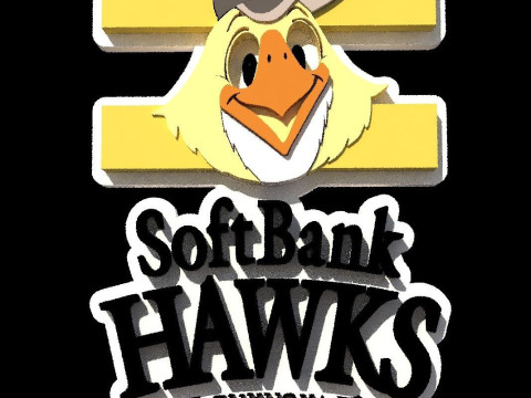 NPB Fukuoka S Hawks keychain badge printable and renderable 3D 打印模型