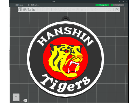 NPB Hanshin Tigers keychain badge printable and renderable Modelo de Impressão 3D